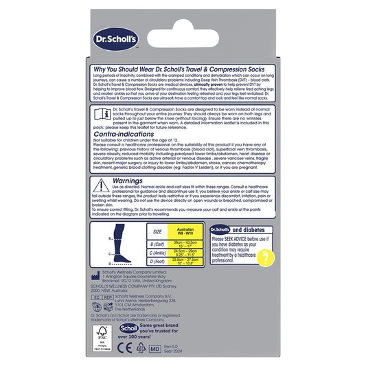 Scholl Travel and Compression Socks Natural Large