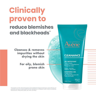 Avene Cleanance Cleansing Gel 200ml - Deep Cleanse Oily Skin