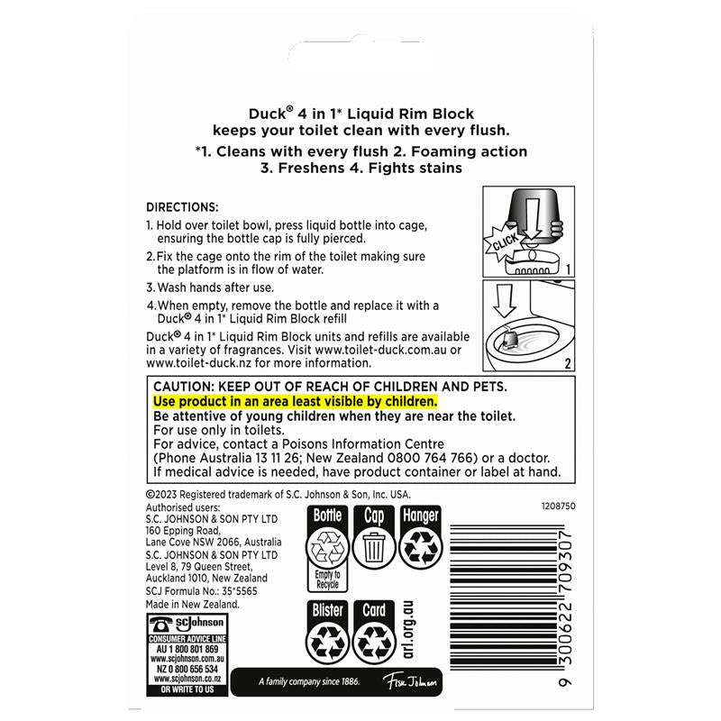 Duck Liquid Rim Block Toilet Cleaner - Marine Fresh 50ml-Auzzi Store