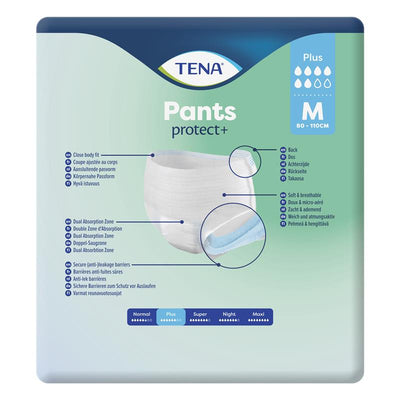 TENA Protect+ Incontinence Pants Medium 9-Pants, Unisex, Superior Leak Protection