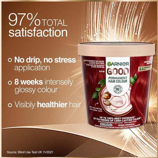 Garnier Good Hair Colour 6.6 Pomegranate Red - 90% Natural Formula