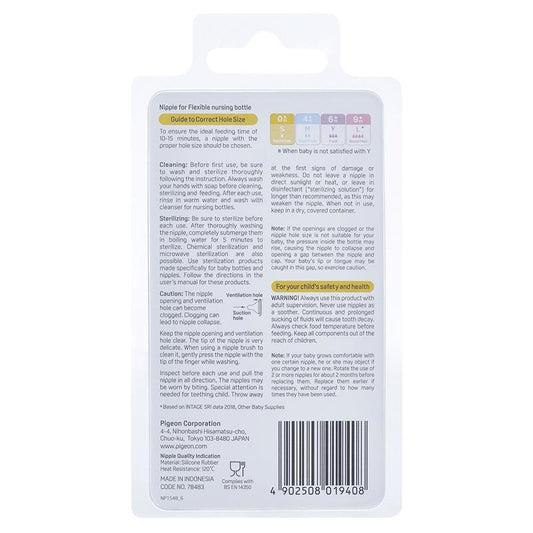 Pigeon Flexible Peristaltic Nipple S - 2 Pack for Infants-Auzzi Store
