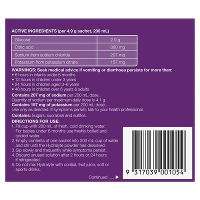 Hydralyte Powder Apple Blackcurrant 5g X 10 - Rehydration Solution