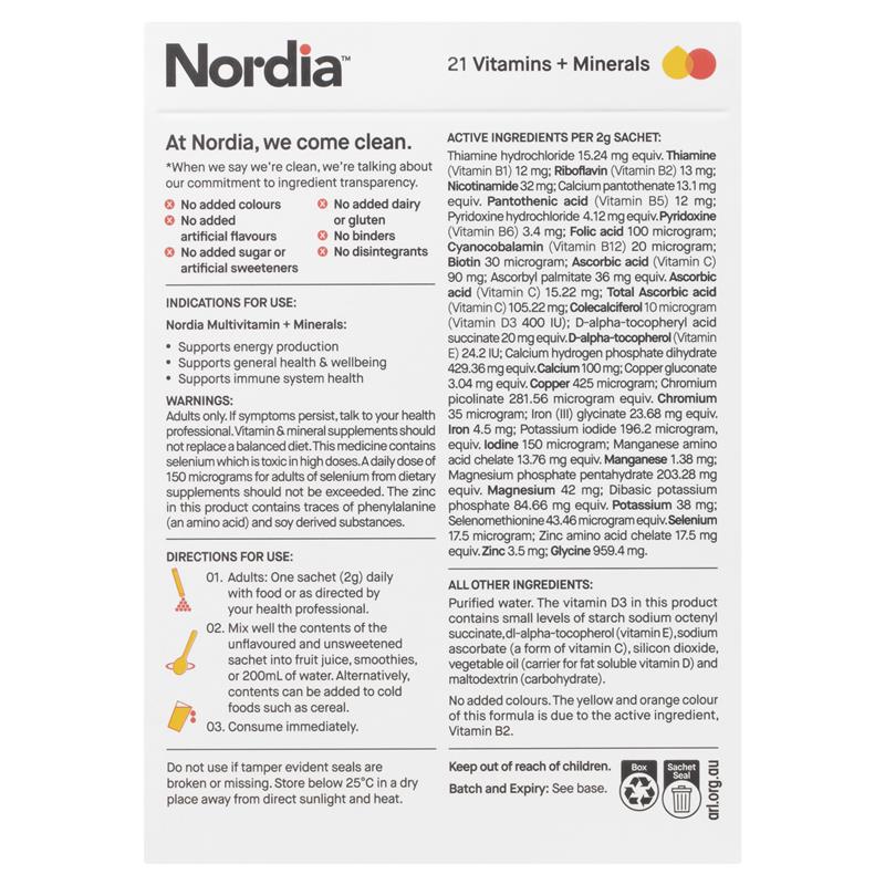 Nordia Multivitamin & Mineral Powder, 28 Unflavoured Sachets