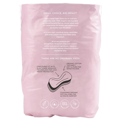 TOM Organic Postnatal Pads 12 Pads– Wingless, Cotton, Fragrance-Free