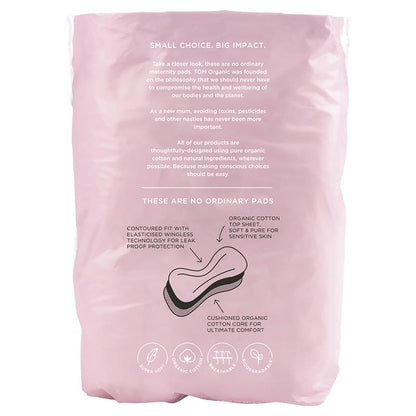 TOM Organic Postnatal Pads 12 Pads– Wingless, Cotton, Fragrance-Free