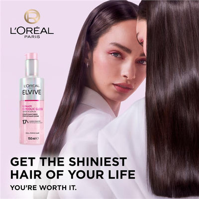 L'Oreal Paris Elvive Glycolic Gloss Leave-In Serum 150ml - Ultimate Shine