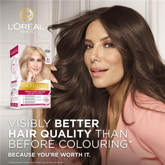 L'Oreal Excellence Creme 9.1 Light Ash Blonde Hair Colour - 1 Unit - Auzzi Store