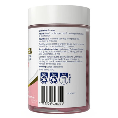 Bioglan Marine Collagen Tablets - 60 Count with Vitamin C & Zinc