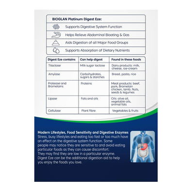 Bioglan Platinum Digest Eze Multi Action 40 Capsules - Digestive Support