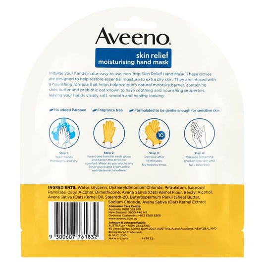 Aveeno Skin Relief Fragrance Free Moisturising Hand Mask 1 Pair – view 2