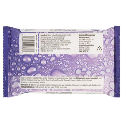 Ocean Healthcare Flushable Wipes 40 Pack - Gentle and Convenient Care