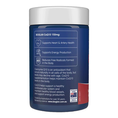 Bioglan Coenzyme Q10 150mg Capsules – 150 Softgels for Heart Health & Energy