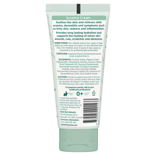 GAIA Natural Baby Eczema Cream - 100g for Mild Eczema Relief
