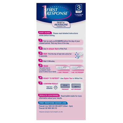 First Response 3-Pack In-Stream & Digital Pregnancy Tests, 99% Accurate