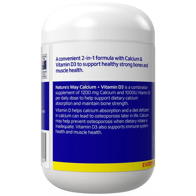 Nature's Way Calcium + Vitamin D3 200 Tablets - Essential Support for Strong Bones