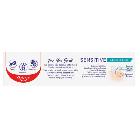 Colgate Sensitive Teeth Pain Advanced Clean Toothpaste 110g - Auzzi Store