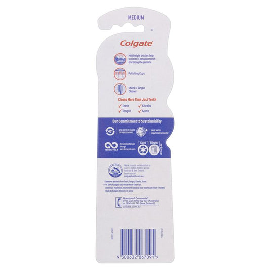 Colgate 360 Whole Mouth Clean Medium Toothbrush Twin Pack-Auzzi Store