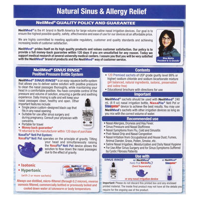 NeilMed Sinus Rinse 120 Sachets - Natural Sinus Relief