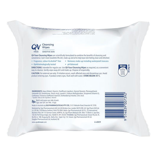 QV Face Gentle Cleansing Wipes - 25 Pack for Sensitive Skin-Auzzi Store