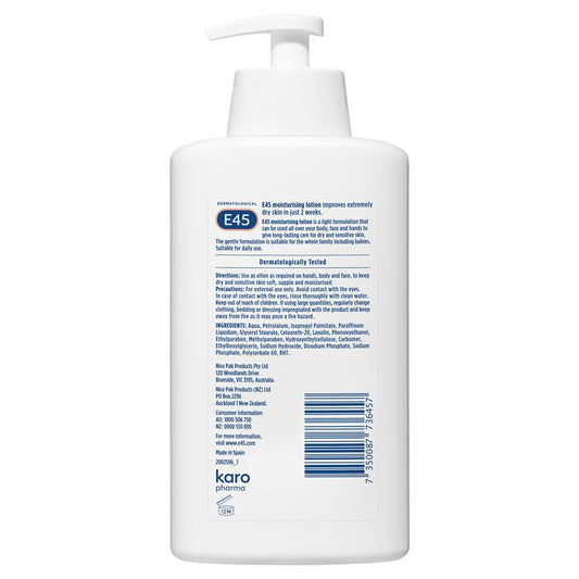 E45 Moisturising Lotion for Dry Skin - 500ml - Auzzi Store