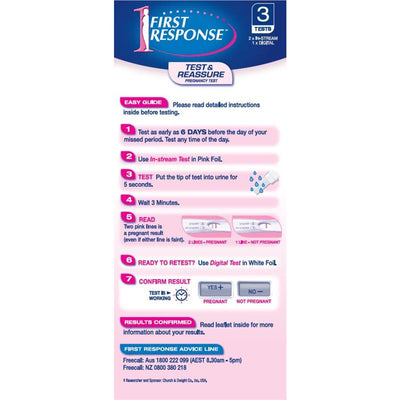 First Response 3-Pack In-Stream & Digital Pregnancy Tests, 99% Accurate