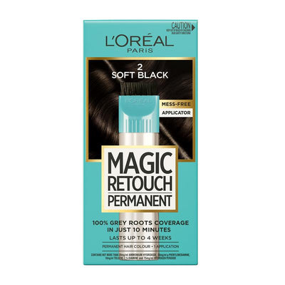 L'Oreal Paris Magic Retouch Permanent 2 Soft Black - 100% Grey Coverage in 10 Minutes