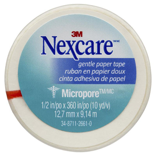 Nexcare Micropore Gentle Paper Tape - White 12.7mm x 9.14m-Auzzi Store