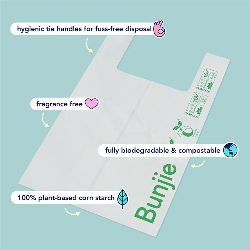 Bunjie Biodegradable Nappy Bags - 50 Pack