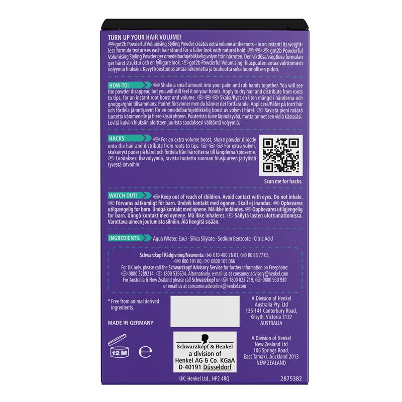 Got2b Powder'Ful Volume Powder 10g - Instant Hair Volume