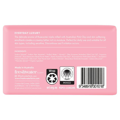 Freshwater Farm Rosewater & Pink Clay Cleansing Bar 200g
