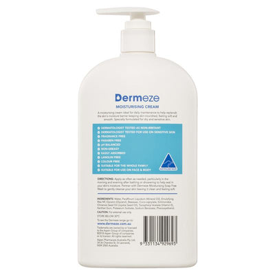 Dermeze Moisturising Cream 500g - Daily Hydration for Face & Body