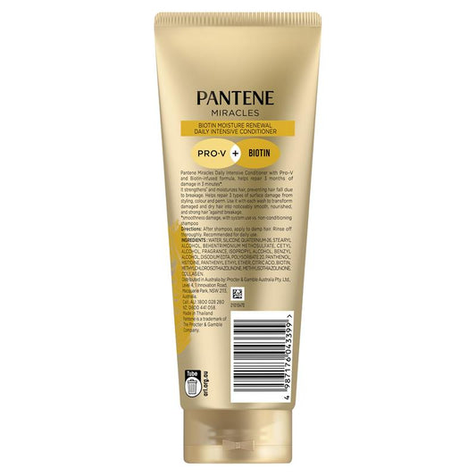 Pantene 3 Minute Miracle Daily Moisture Renewal Conditioner 180ml - Hydrating Hair Care-Auzzi Store