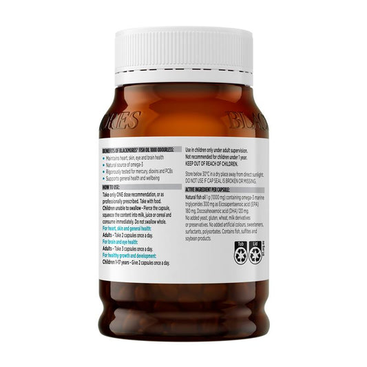 Blackmores Omega-3 Odourless Fish Oil 1000mg, 200 Capsules – view 2