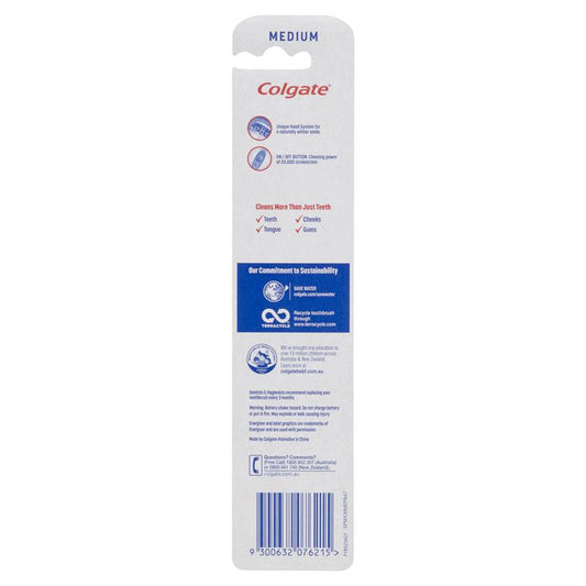 Colgate 360 Optic White Power Toothbrush - Medium with Vibrating & Polishing Bristles-Auzzi Store