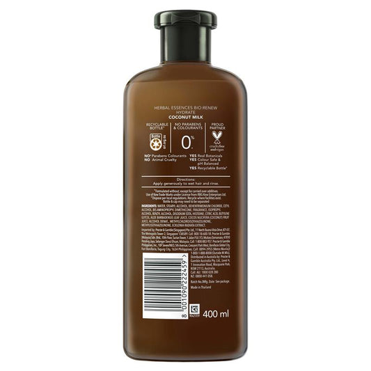 Herbal Essences Bio:Renew Hydrate Coconut Milk Conditioner 400ml - Nourishing Hydration for Dry Hair - Auzzi Store