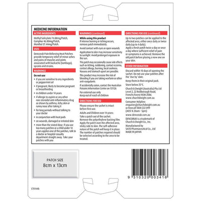 Dencorub Pain Relieving Heat Patches Value 6 Pack - Soothing Relief for Aches