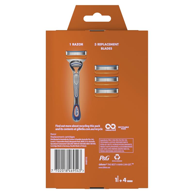 Gillette Fusion 5 TerraCycle Razor Starter Kit with 3 Blades & Cap