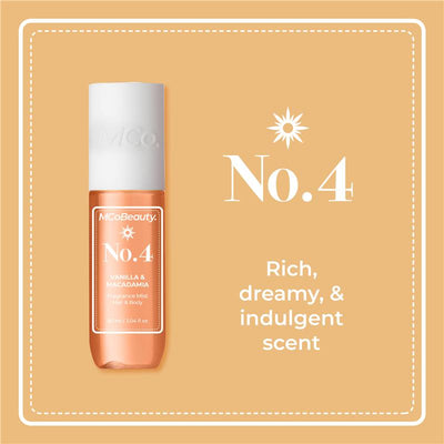 MCoBeauty Vanilla & Macadamia No.4 Fragrance Hair & Body Mist 90ml