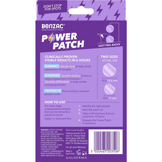 Benzac Power Patch - 24 Pack of Invisible Pimple Patches
