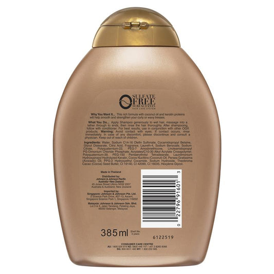 OGX Ever Straightening + Smoothing & Shine Brazilian Keratin Therapy Shampoo - 385mL for Dull Hair-Auzzi Store