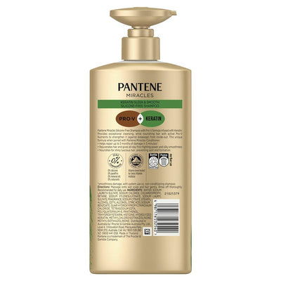 Pantene Miracles Keratin Smooth & Sleek Shampoo 650ml - Silicone-Free Formula