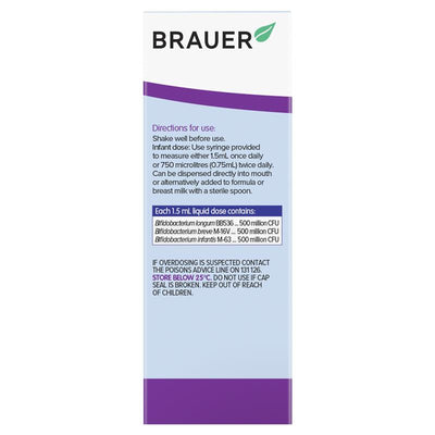 Brauer Immune Defence Probiotic Liquid For Infants 45ml - Supports Gut Health