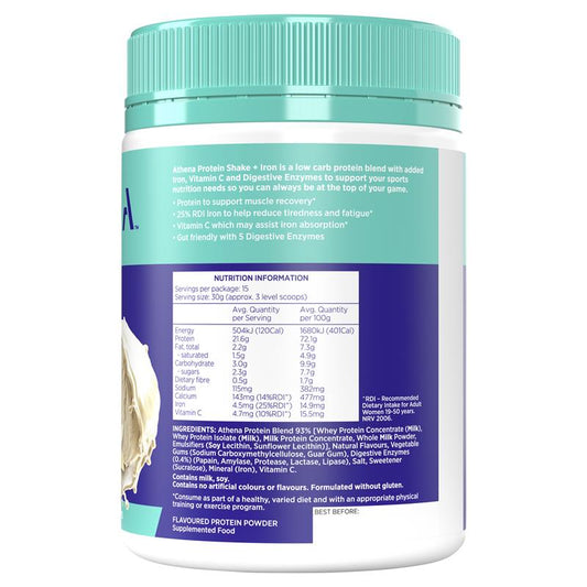 Athena Protein + Iron Vanilla Powder - 450g – view 2