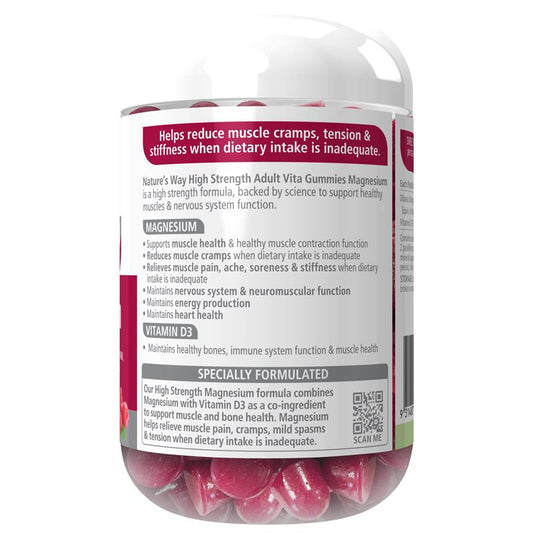 Nature's Way Magnesium + D3 Gummies, Extra Strength, Sugar-Free, 60 – view 2 - Auzzistore