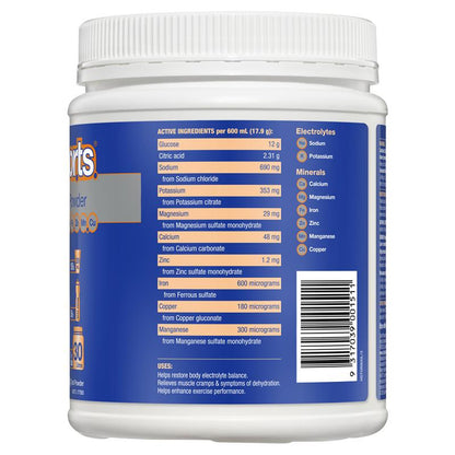Hydralyte Sports Orange Electrolyte Powder 900g Tub - Auzzi Store