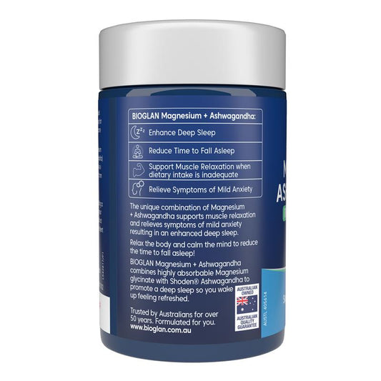 Bioglan Magnesium Glycinate & Ashwagandha Sleep Support 60 Tablets – view 2