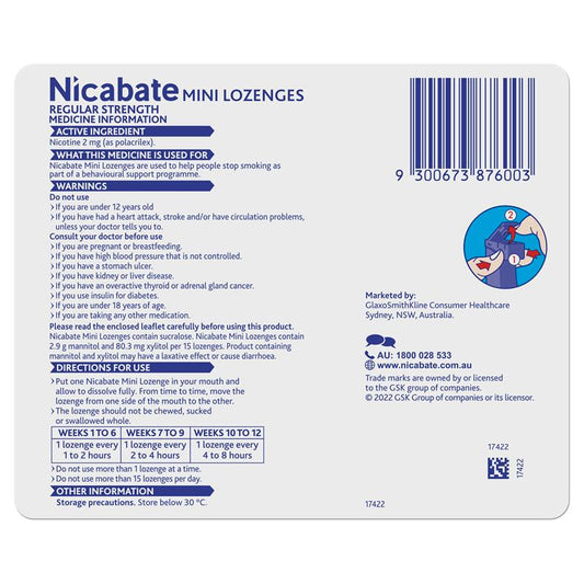 Nicabate Mini Lozenges 2mg - 60 Pack for Effective Craving Relief – view 2