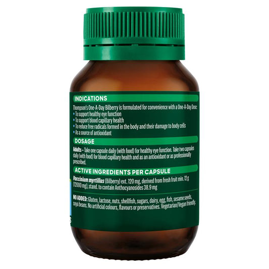 Thompson's One-A-Day Bilberry 12000mg - 60 Capsules for Eye Health-Auzzi Store