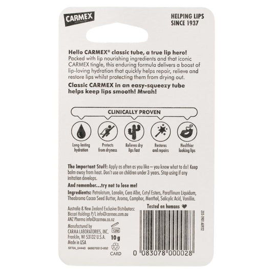 Carmex Original Squeeze Tube Lip Balm - 10g for Smooth Lips-Auzzi Store